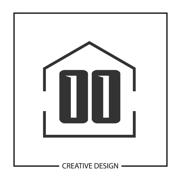 最初のオブジェクト指向の文字ロゴ デザイン テンプレート — ストックベクタ