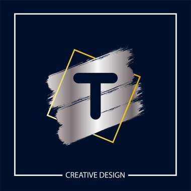 İlk harf T Logo şablonu vektör tasarımı