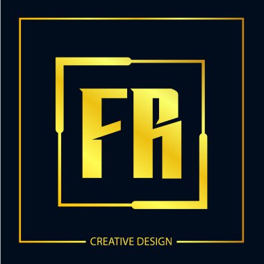 İlk Fr harf Logo tasarım şablonu