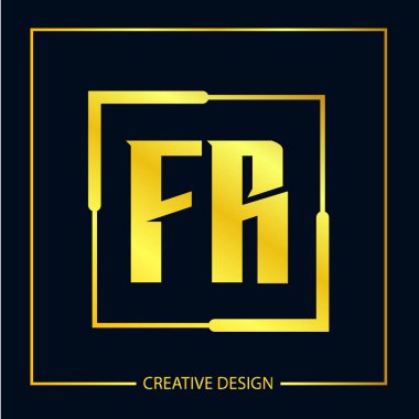 Initial FR Letter Logo Template Design clipart