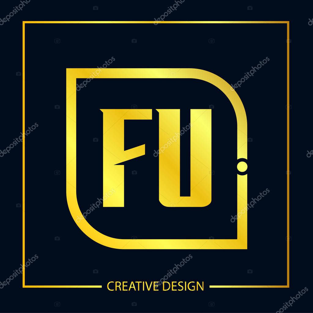 Initial FU Letter Logo Template Design