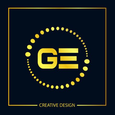 İlk harf Ge Logo tasarım şablonu