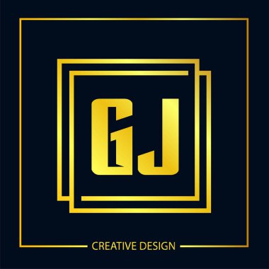 İlk harf Gj Logo tasarım şablonu