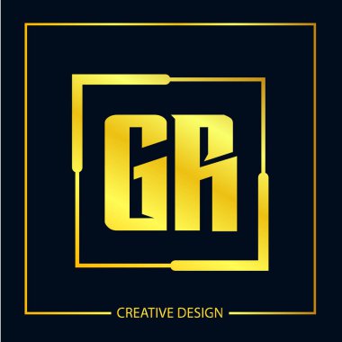İlk harf Gr Logo tasarım şablonu
