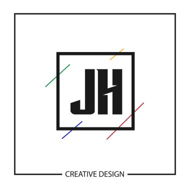 İlk harf Jh Logo tasarım şablonu