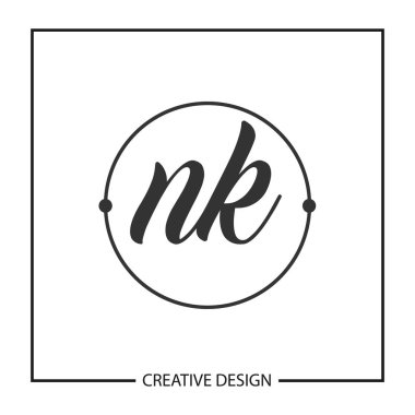 İlk harf Nk Logo tasarım şablonu