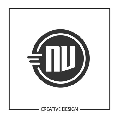 Initial Letter NV Logo Template Design clipart