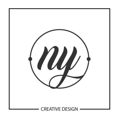 İlk mektup Ny Logo tasarım şablonu