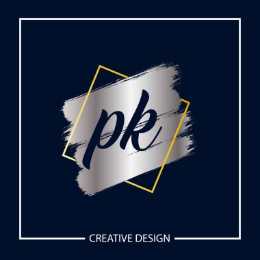 İlk mektup Pk Logo tasarım şablonu