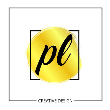 İlk Harf PL Logo Şablonu Tasarımı