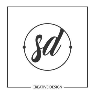 İlk mektup Sd logosu şablonu tasarlamak vektör