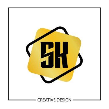 İlk mektup Sk Logo şablonu tasarlamak vektör