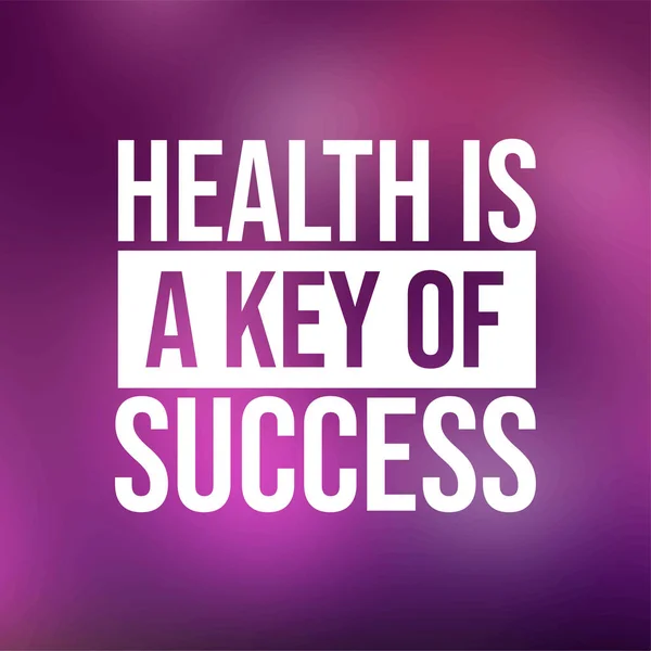 健康は成功の鍵です 現代の背景ベクトル図と動機引用 — ストックベクタ