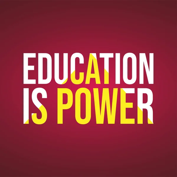 Educación Poder Educación Cita Con Vector Fondo Moderno — Vector de stock