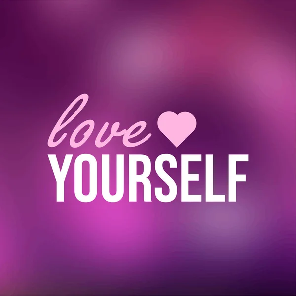 Love yourself. Life quote with modern background vector — Stock Vector