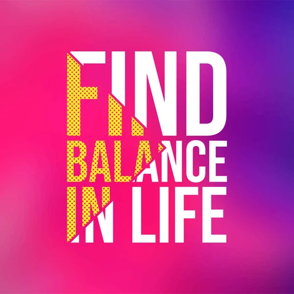 Να βρει ισορροπία στη ζωή. Η ζωή παραθέτω με το σύγχρονο διάνυσμα — Διανυσματικό Αρχείο