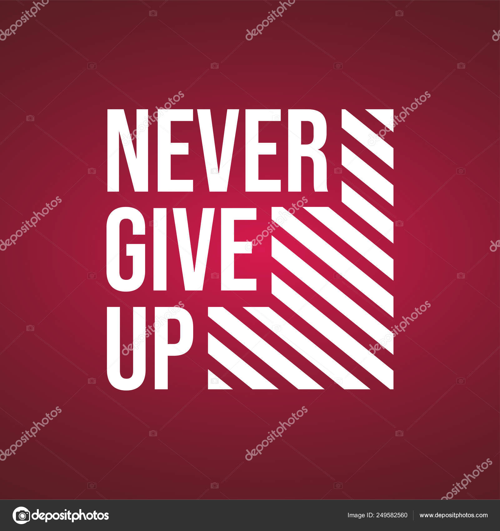 Never give up Life quote with modern background vector Never give up Life quote with modern background vector