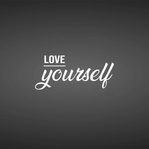 Love yourself. Life quote with modern background vector — Stock Vector