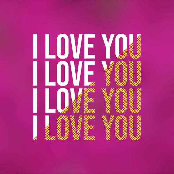 I love you. Love quote with modern background vector — Stock Vector