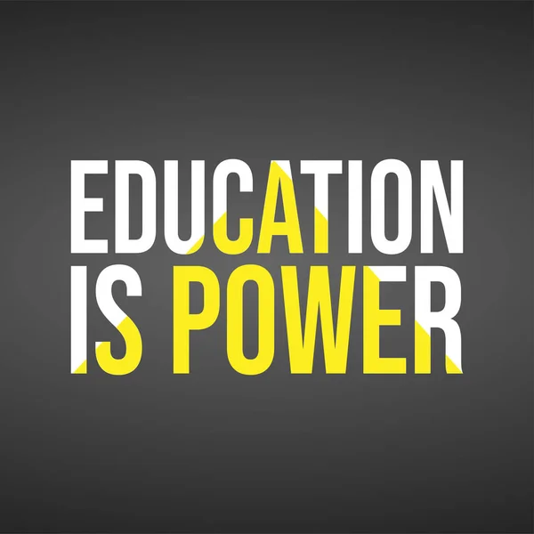 La educación es poder. Cita educativa con antecedentes modernos — Vector de stock