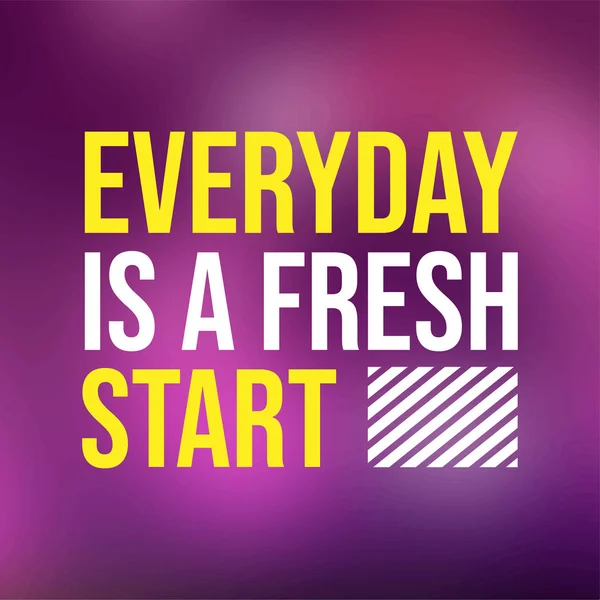 Elke dag is een nieuwe start. Life quote met moderne achtergrond vector — Stockvector