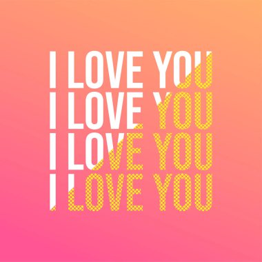 Ben de seni seviyorum. Modern arkaplan vektörü ile aşk alıntısı