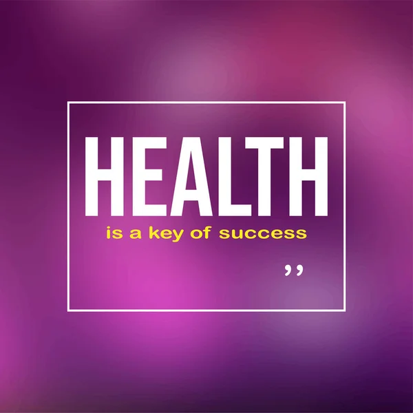 Gesundheit ist ein Schlüssel zum Erfolg. Motivationszitat mit modernem Hintergrundvektor lizenzfreie Stockillustrationen