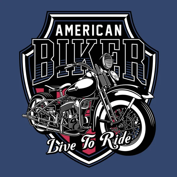 Vintage motosiklet amblemi vektör çizim