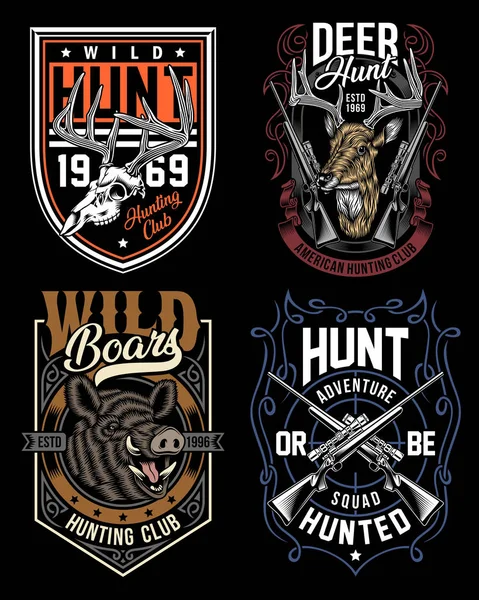 Hunting Graphic Shirt Collezione — Vettoriale Stock
