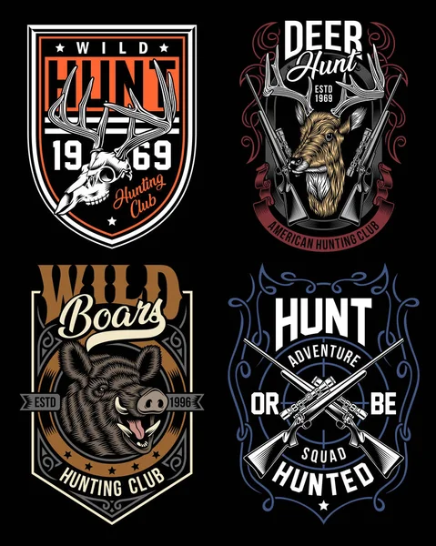 Collection Shirts Graphiques Chasse — Image vectorielle