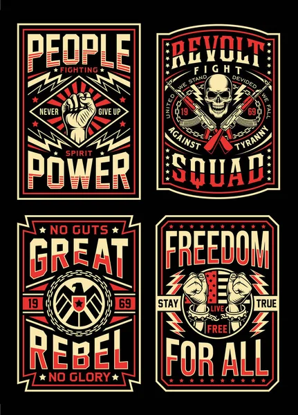 Vintage Propaganda Shirt Designs Collectie — Stockvector