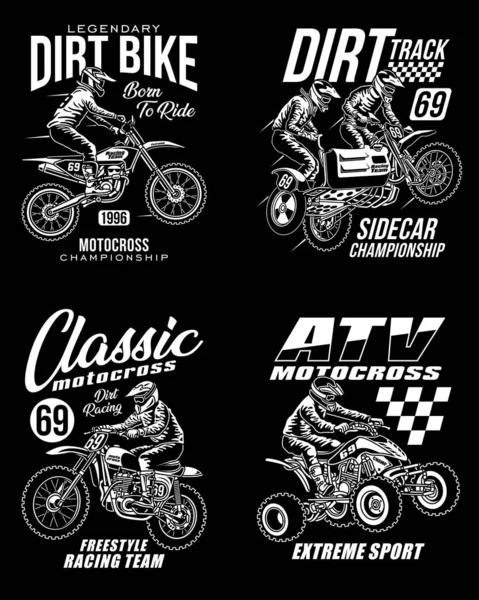 Shirt Motocross Graphic Collezione — Vettoriale Stock
