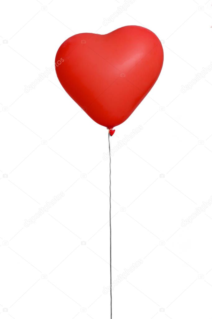 Red balloon isolated on white background