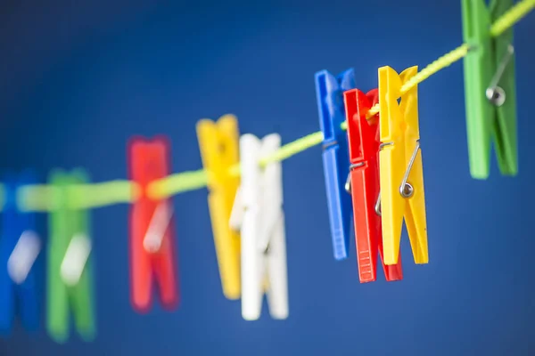 Clothes Peg Clips Clothes Line Washing Washing Concept Image — Stock Photo, Image