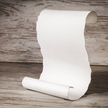 Eski Vintage panoları arka planda unrolled papirüs kaydırma