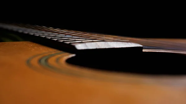 Närbild Klassisk Gitarr För Bakgrund — Stockfoto