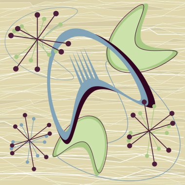 yüzyıl modern vintage retro atomik arka plan deseni orta 1950'lerde. Tamamen düzenlenebilir vektör çizim web ve baskı için.