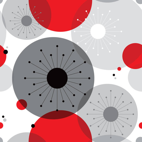 1950s mid century modern vintage retro atomic seamless background pattern. Fully editable vector illustration for web and print.