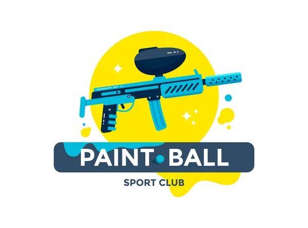 Paintball sport club emblem or logo design — Stock Vector