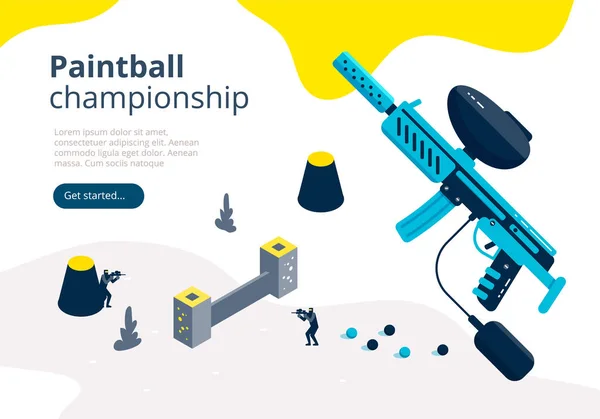 Banner del campeonato de Paintball — Vector de stock
