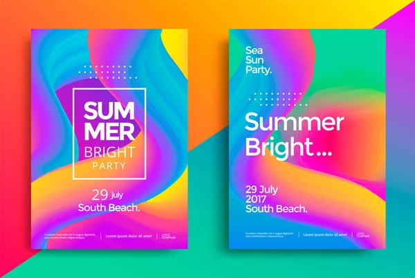 Καλοκαίρι φωτεινό κόμμα αφίσα — Διανυσματικό Αρχείο