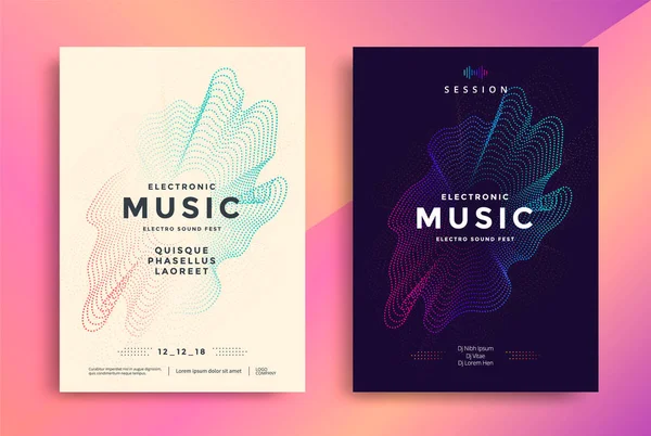 Electro Music poster design with abstract gradient — Stock Vector