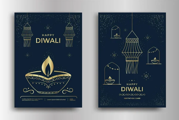Happy Diwali festival un design de carte de vœux — Image vectorielle
