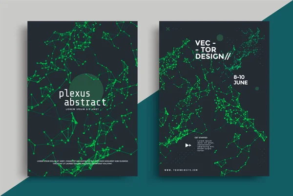 Polígonos conectados fundo geométrico plexo — Vetor de Stock