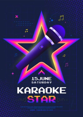Mikrofonlu Karaoke Yıldızı poster tasarımı