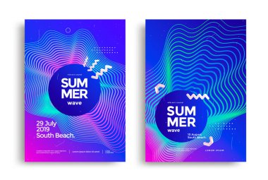 Elektronik müzik festivali yaz dalgası poster tasarımı