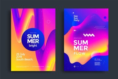 Parlak yaz partisi posteri sıvı formda.