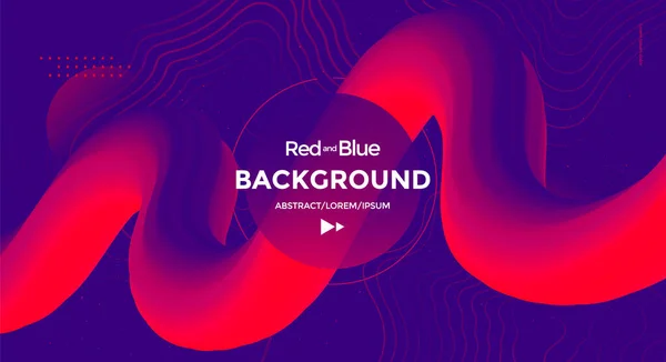 Rote und blaue Flüssigkeitswelle. Duotonkomposition — Stockvektor