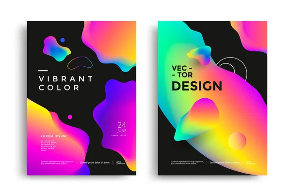 Layout de cartaz moderno com formas de gradiente vibrantes —  Vetores de Stock