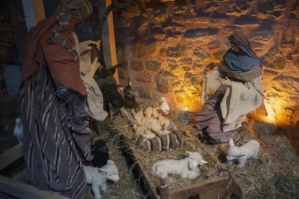 Elsas France Décembre 2017 Installation Montrant Naissance Enfant Jésus Avant — Photo